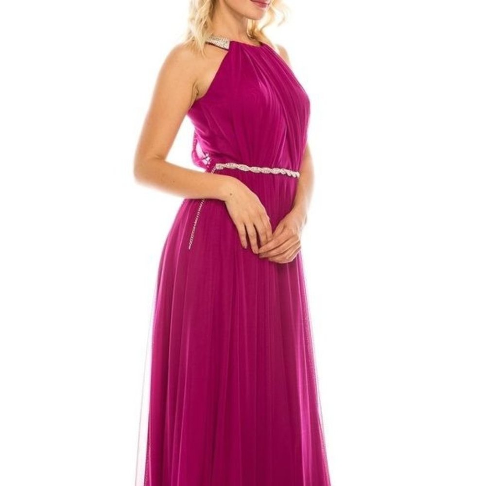 Magenta Formal Chiffon  Dress